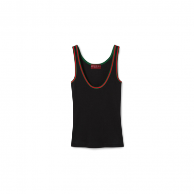 GUCCI ‎COTTON RIB TANK TOP WITH WEB 815851